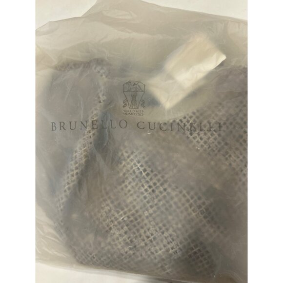 BRUNELLO CUCINELLI Metallic Finish Open Knit Sweater Gray Size Medium $6,600 NWT - Picture 10 of 10